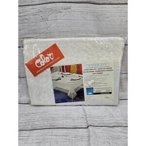 Vintage Bardwil Patrician Laced-trimmed Tablecloth 52 X 70 White